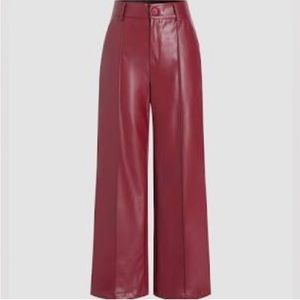 NWT cider red leather flared pants